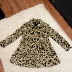 Leopard Print Faux Fur Coat